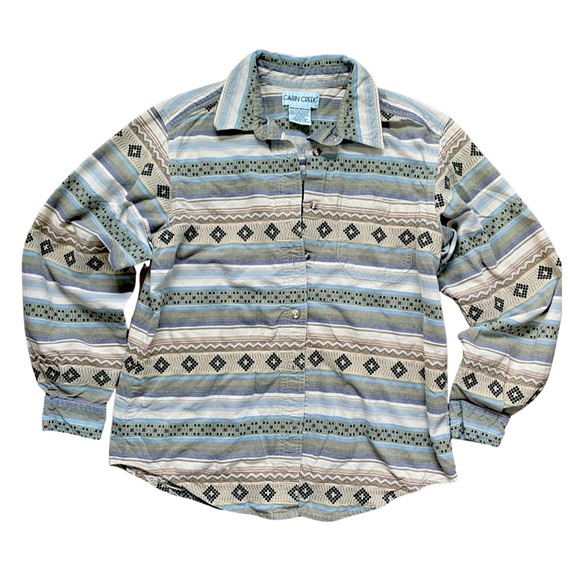 Medium Aztec Print Button Down Shirt - Picture 1 of 3